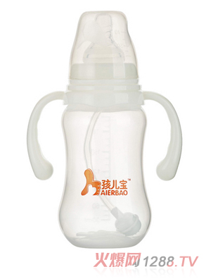 孩兒寶白色標(biāo)口圓弧自動PP奶瓶210ml