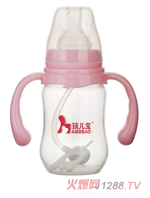 孩兒寶粉色標(biāo)口圓弧自動PP奶瓶150ml