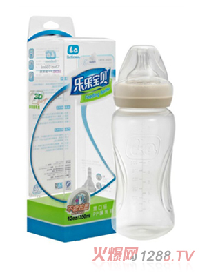 樂(lè)樂(lè)寶貝寬口pp哺乳期奶瓶350ml