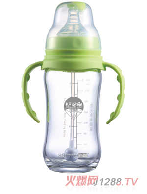 尚恩SN-TGF166堅強(qiáng)寶8安240ml寬口腰形帶手柄自動吸全抗體奶瓶