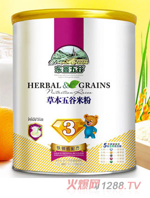 東鑫五谷鐵鋅鈣草本五谷米粉3段