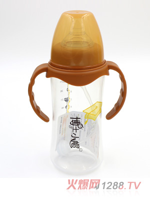 博士小帽P(pán)P有柄自然親子寬口自動(dòng)奶瓶300ml橙色