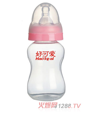 好可愛標(biāo)口弧形奶瓶80ml