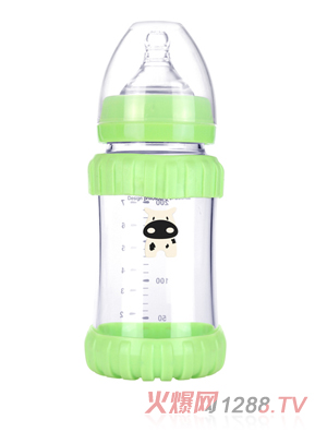 幼愛(ài)防摔感溫晶鉆玻璃寬口奶瓶240ml