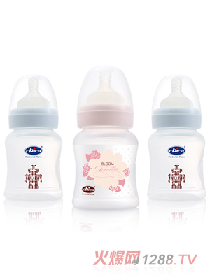 積高寬口徑真乳實(shí)感PP奶瓶180ml無手柄