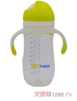 喂嗨皮300ml旋轉(zhuǎn)蘑菇頭PA學(xué)飲杯綠色正面