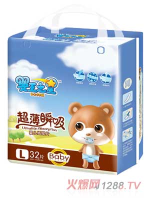 嬰王之星超薄瞬吸紙尿片L