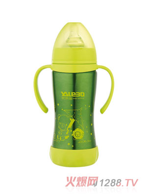 優(yōu)樂寶寬口徑不銹鋼保溫有柄自動(dòng)奶瓶180ML