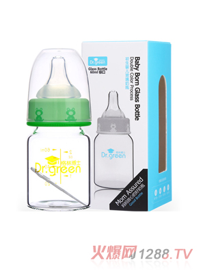格林博士標(biāo)口初生yinge玻璃奶瓶60ML綠色