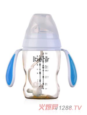 清素250ml寬口自動(dòng)PPSU奶瓶配變流量奶嘴-藍(lán)色