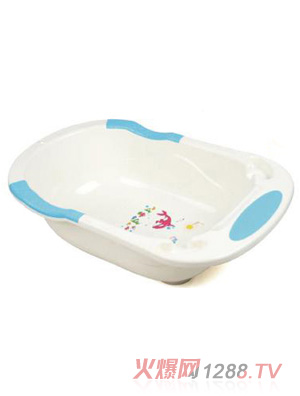 陽光兔嬰兒沐浴盆白色藍(lán)邊