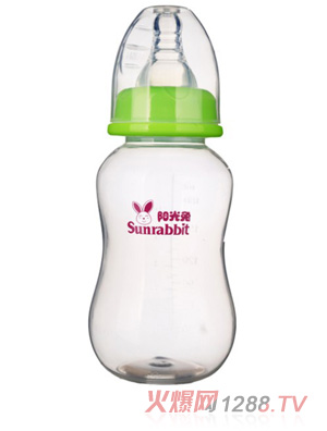 陽(yáng)光兔新生兒150ML標(biāo)口奶瓶綠色