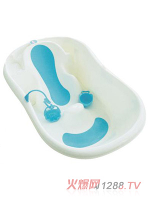 陽光兔嬰兒浴盆白色藍(lán)花