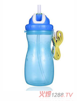 母愛兒童背帶學(xué)飲杯550ML 藍