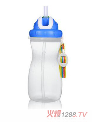 母愛兒童背帶學(xué)飲杯550ML 藍白