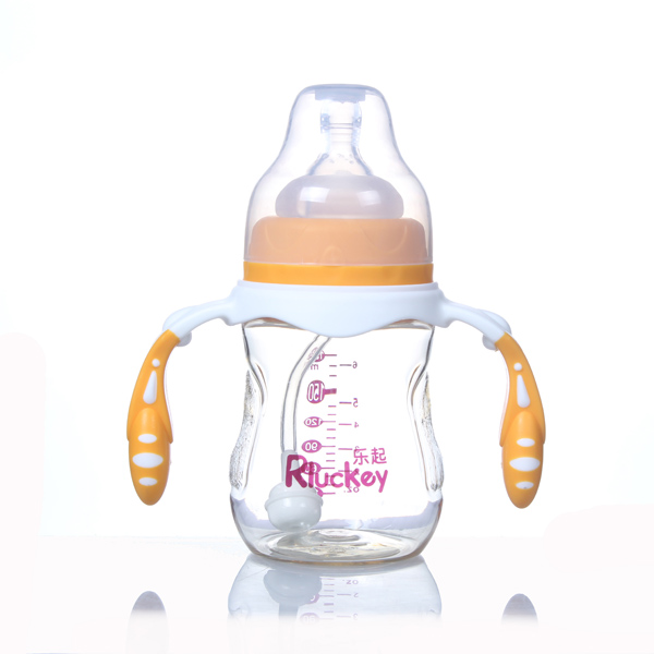 樂(lè)起寬口徑PPSU奶瓶黃色