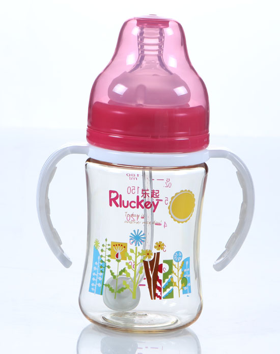 樂(lè)起180mlPPSU防滑奶瓶粉色