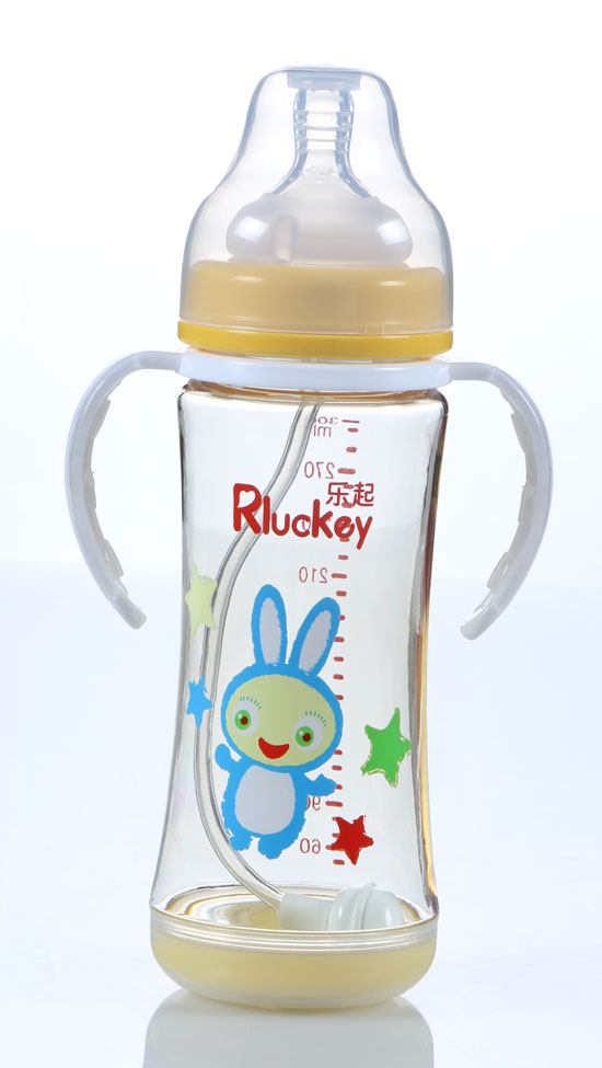 樂(lè)起PPSU寬口徑奶瓶300ml黃色