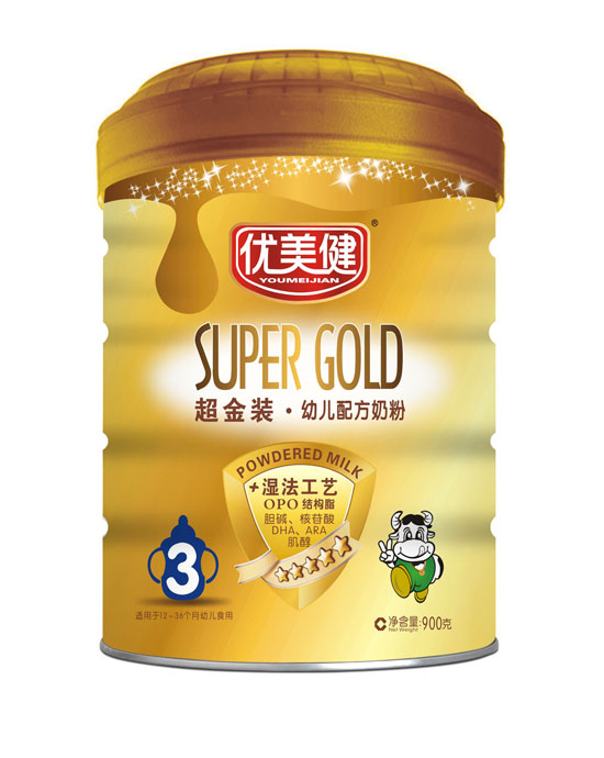 優(yōu)美健超金裝幼兒配方奶粉聽裝3段