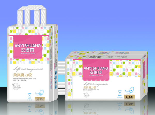 安怡爽沙漏型紙尿片粉色L