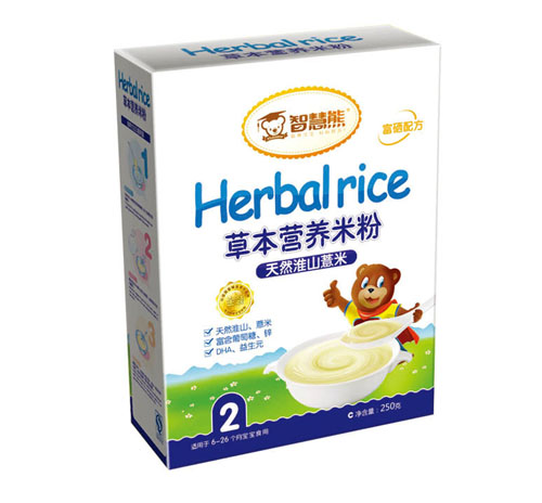 智慧熊天然淮山薏米草本營養(yǎng)米粉1段盒裝