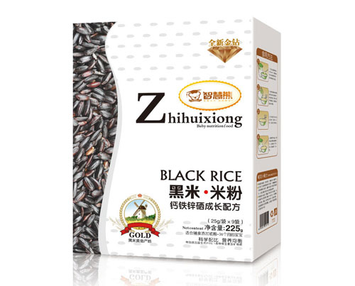 智慧熊鈣鐵鋅硒成長(zhǎng)配方黑米米粉盒裝